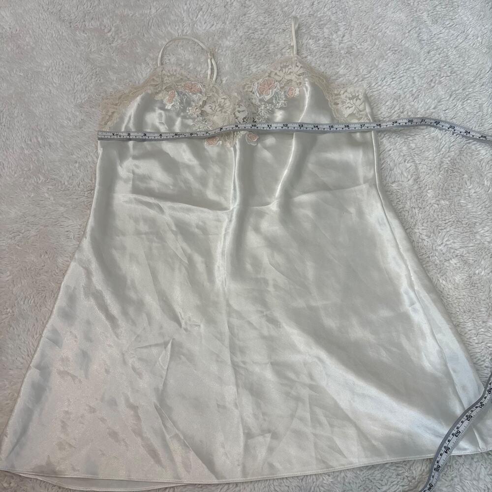 Vtg Val Mode Babydoll Sexy Lingerie Ivory Satin Lace M Cottage Core Soft Coquett - Picture 4 of 7